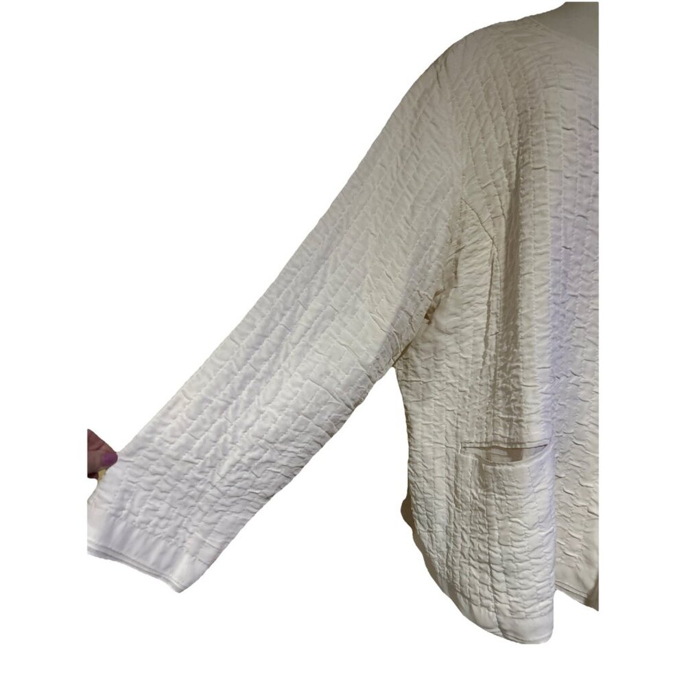 EILEEN FISHER Silk Quilted Boxy Jacket Cream Quiet Luxury Neutral Size 3X Plus - Picture 5 of 13